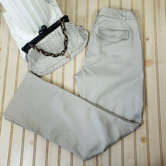 The Limited Pants - The Limited 6 Khaki Tan Stretch Straight Leg Pants